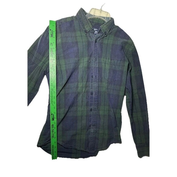 VTG American Eagle Outfitters Flannel Button Up Shirt Size M Green Navy Plaid - Picture 1 of 6